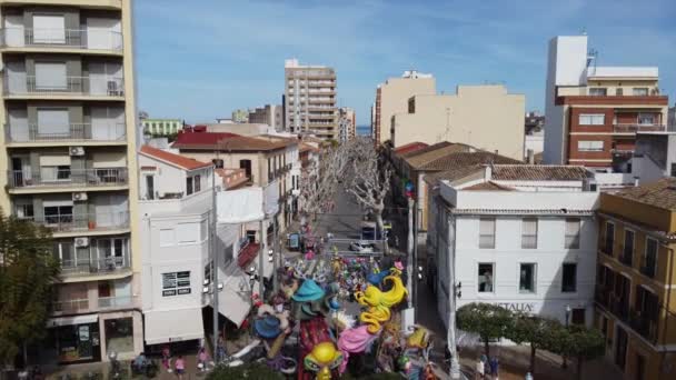 Espanha Denia Fallas Holiday Drone View Imagens Alta Qualidade — Vídeo de Stock