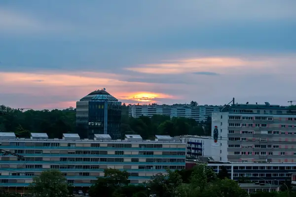 Een Panorama Avond Vanuit Het Raam Van Het Hotel Parijs — Stockfoto
