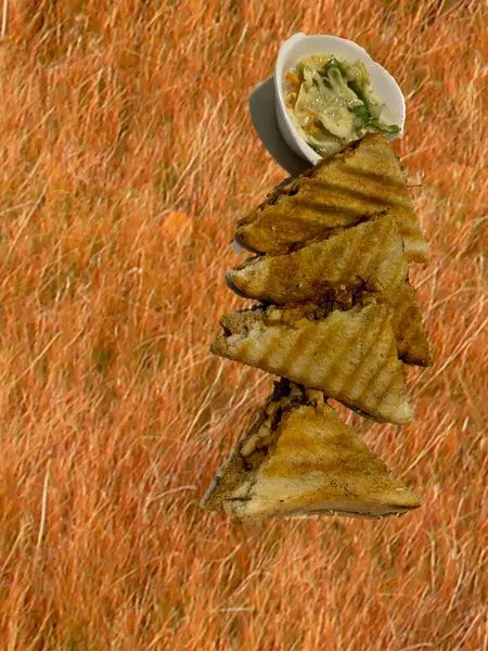 Çin yemeği - Peynir, brunch için ızgara sandviç