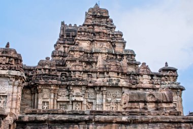 Sangameshwara Tapınağı Pattadakal, Karnataka 'nın dış tarafında nefes kesici taş oyması