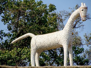 Chandigarh Kayalık Bahçesinde At Heykeli
