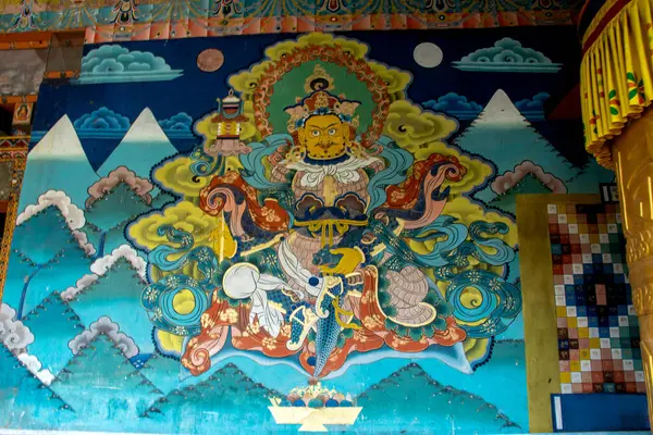 Budist Dharma 'nın koruyucusu ve koruyucusu Vajrapani' nin resmi. Butan.