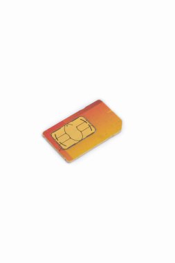 Sim card orange isolated on white background. clipart