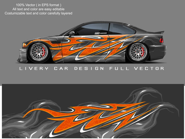 car livery graphic vector. abstract grunge background design for vehicle vinyl wrap and car branding