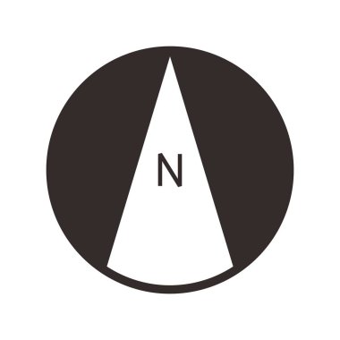 Mimari kuzey oku ve pusula ana hatlı vektörü