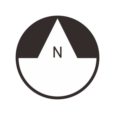 Mimari kuzey oku ve pusula ana hatlı vektörü