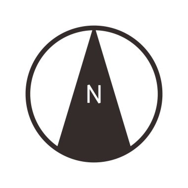 Mimari kuzey oku ve pusula ana hatlı vektörü