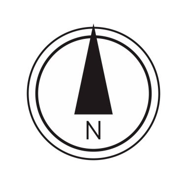 Mimari kuzey oku ve pusula ana hatlı vektörü
