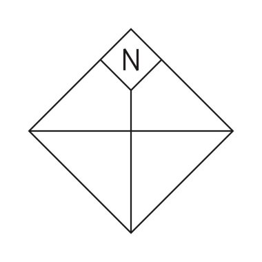 Mimari kuzey oku ve pusula ana hatlı vektörü