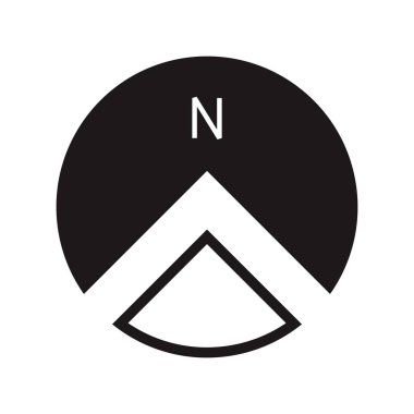 Mimari kuzey oku ve pusula ana hatlı vektörü