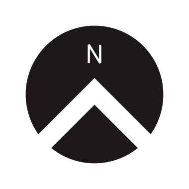 Mimari kuzey oku ve pusula ana hatlı vektörü