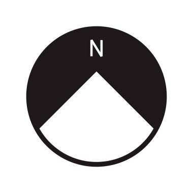 Mimari kuzey oku ve pusula ana hatlı vektörü