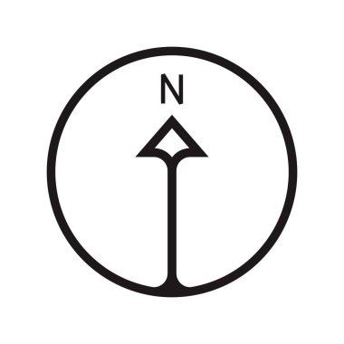 Mimari kuzey oku ve pusula ana hatlı vektörü