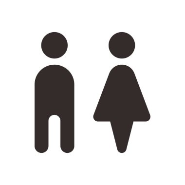 Erkekler ve kadınlar için tuvalet ve tuvalet işareti izole edilmiş ikon grafik vektörü