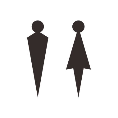 Erkekler ve kadınlar için tuvalet ve tuvalet işareti izole edilmiş ikon grafik vektörü