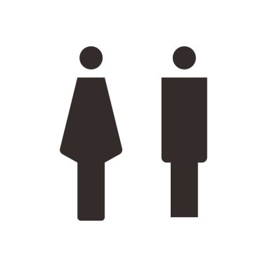Erkekler ve kadınlar için tuvalet ve tuvalet işareti izole edilmiş ikon grafik vektörü