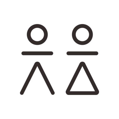 Erkekler ve kadınlar için tuvalet ve tuvalet işareti izole edilmiş ikon grafik vektörü