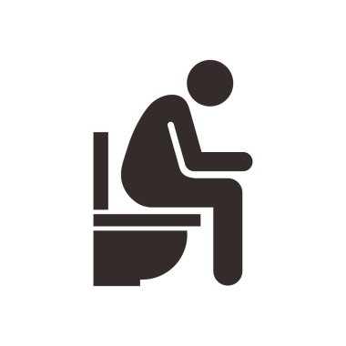 Erkekler ve kadınlar için tuvalet ve tuvalet işareti izole edilmiş ikon grafik vektörü