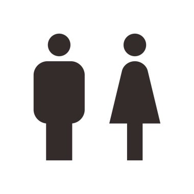 Erkekler ve kadınlar için tuvalet ve tuvalet işareti izole edilmiş ikon grafik vektörü