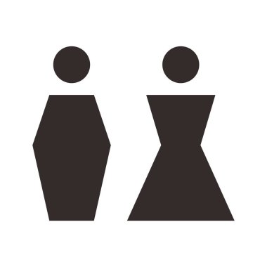 Erkekler ve kadınlar için tuvalet ve tuvalet işareti izole edilmiş ikon grafik vektörü