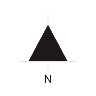 Mimari kuzey oku ve pusula ana hatlı vektörü