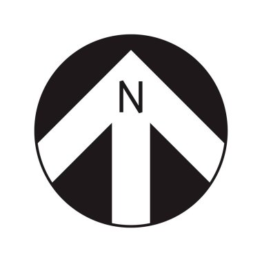 Mimari kuzey oku ve pusula ana hatlı vektörü