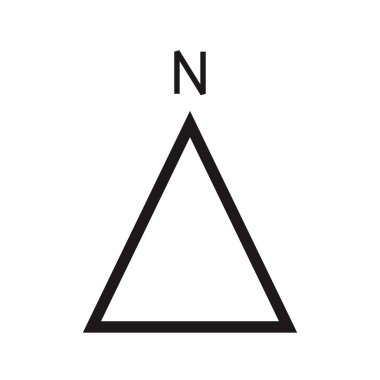 Mimari kuzey oku ve pusula ana hatlı vektörü