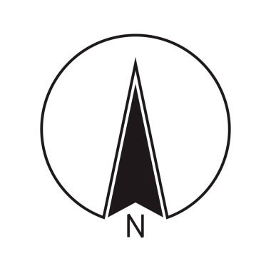 Mimari kuzey oku ve pusula ana hatlı vektörü