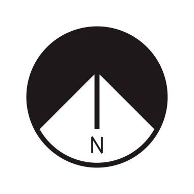 Mimari kuzey oku ve pusula ana hatlı vektörü