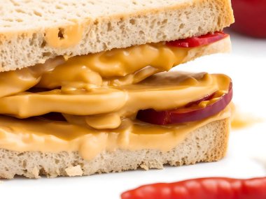 A closeup shot image of a peanut butter sandwich background  clipart