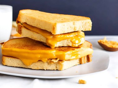 Lezzetli Kızarmış Fıstık Ezmeli Sandviç