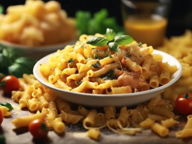 Domates soslu makarna. 