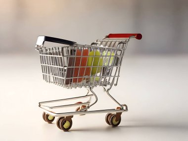 Kara Cuma konsepti alışveriş arabası veya tramvay 