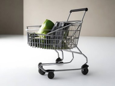 Kara Cuma konsepti alışveriş arabası veya tramvay 