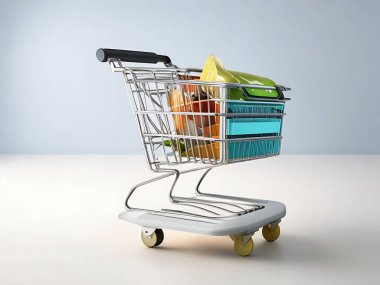 Kara Cuma konsepti alışveriş arabası veya tramvay 