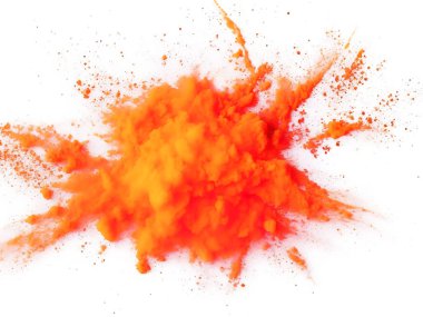 Parlak turuncu Holi boya renk pudrası festivali 