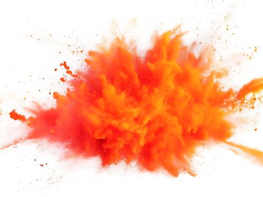 Parlak turuncu Holi boya renk pudrası festivali 