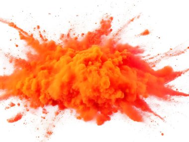 Parlak turuncu Holi boya renk pudrası festivali 