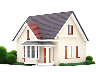 Yeşil çatılı ve balkonlu modern yerleşim bölgesi 