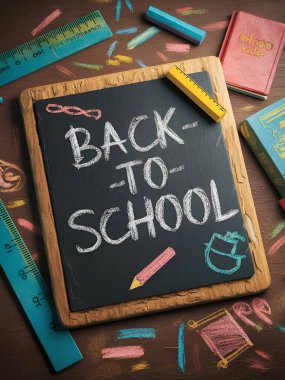 Tahta yüzeyde tahtası olan okul dekorasyonuna dönelim. Ai üretken