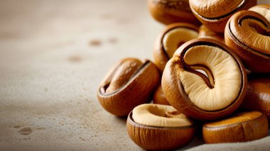 Kavrulmuş kaju fıstığı üst görünüm arka plan Ai üreteç izole.