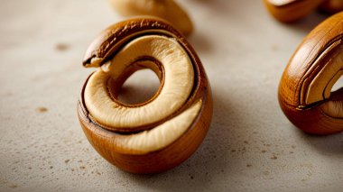 Kavrulmuş kaju fıstığı üst görünüm arka plan Ai üreteç izole.