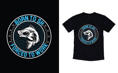 Komik Balıkçı tişörtleri tasarımı, vektör grafiği, tipografik poster veya tişört