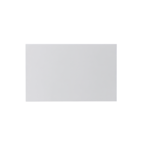 Şeffaf bir arkaplanda izole edilmiş beyaz dikdörtgen bir kartın temiz ve yüksek çözünürlüklü görüntüsü. Tasarımcılar için değerli bir değer basit, çok yönlü bir öğeye ihtiyaç duyarlar..