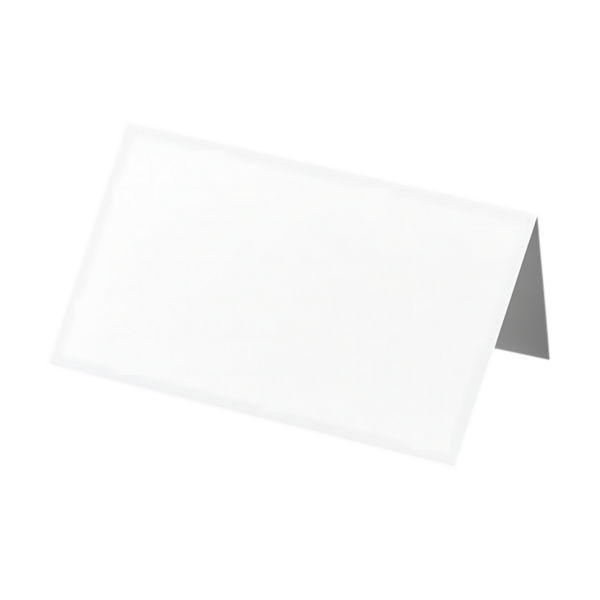 Bu resim, şeffaf bir arkaplanda izole edilmiş boş bir beyaz çadır kartı içerir. Tasarımcılar için değerli bir özelliktir. Model modelleri ya da tasarımlar için temiz ve kolay düzenlenebilir bir öğeye ihtiyaç duyarlar..
