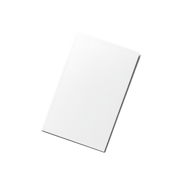Şeffaf bir arkaplanda izole edilmiş, boş beyaz bir kitabın yüksek kaliteli görüntüsü. Tasarımcılar için değerli bir kaynak. Projeleri için temiz ve çok yönlü bir makete ihtiyaçları var..