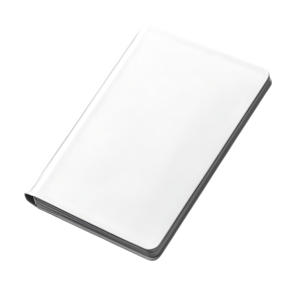 Şeffaf bir arkaplanda izole edilmiş, boş beyaz bir kitabın yüksek kaliteli görüntüsü. Tasarımcılar için bu değerli özellik çeşitli projelere kolayca entegre edilmesini sağlar.
