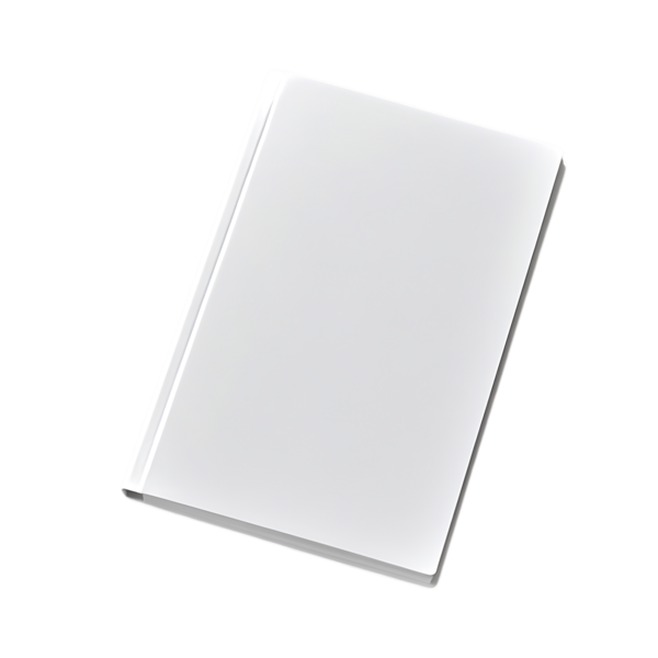 Şeffaf bir arkaplanda izole edilmiş, boş beyaz bir kitabın yüksek kaliteli görüntüsü. Bu, tasarımcılar için temiz ve kişiselleştirilebilir bir kitap modeline ihtiyaç duyan değerli bir mal..