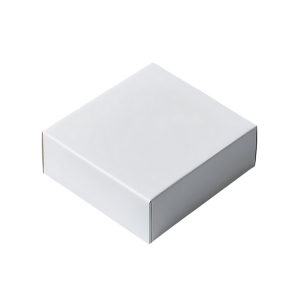 Şeffaf bir arkaplanda izole edilmiş beyaz karton bir kutunun temiz ve yüksek çözünürlüklü görüntüsü. Bu tasarımcılar için çok yönlü, basit bir ambalaj modeline ihtiyaç duyan değerli bir mal..
