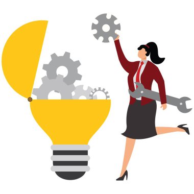 Dişlilerle ampul, dişlilerle ampul - İş kadını